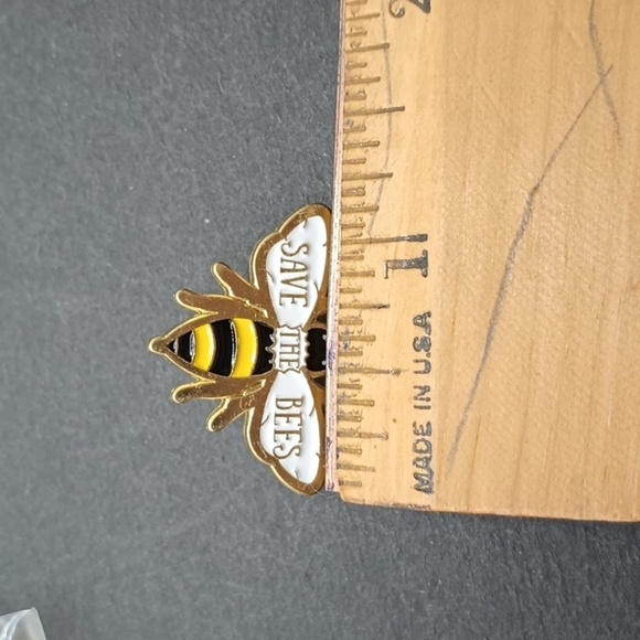 SAVE the bees alloy honey bee stick pin lapel accessory - Picture 5 of 5
